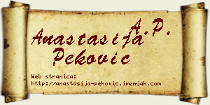 Anastasija Peković vizit kartica